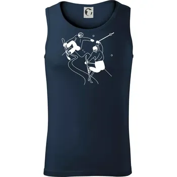 Lyžovaní - kresleny obrázek - Tílko pánské Core - 2XL ( Námořní modrá (velmi tmavá - téměř černá) )