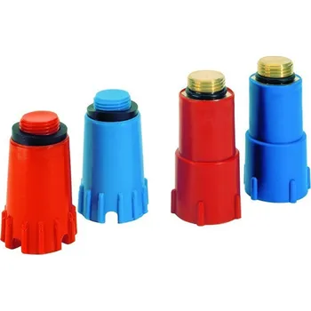 Fitinka GEOS instalatérská tlaková záslepka červená - mosazný závit 1/2" 1180