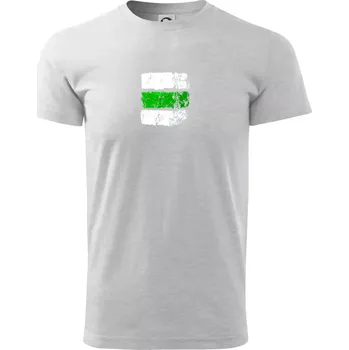 Turistická značka - zelená - Triko extra velké (5-8XL) - 7XL ( Světlešedý Melír )