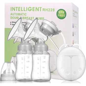 Odsávačka mléka Elektrická odsávačka mateřského mléka RH228 dvojitá 4 úrovně odsávání růžová