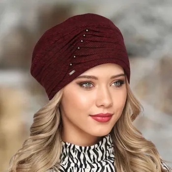 Čepice Dámská čepice Krumlovanka W-0187/Z4P červený melange