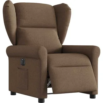 Křeslo Elektrické polohovací křeslo hnědé textil Hnědá3303358