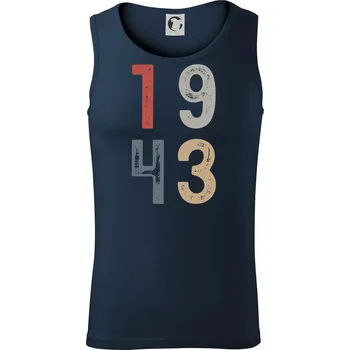 Pánská móda Vintage číslice 1943 - Tílko pánské Core - L ( Námořní modrá (velmi tmavá - téměř černá) )