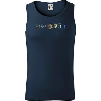 Planety podle vzdálenosti od slunce Anglicky - Tílko pánské Core - 2XL ( Námořní modrá (velmi tmavá - téměř černá) )