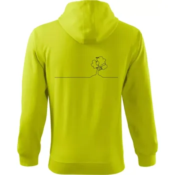 Pánská móda Strom s ptáčkem linka - Mikina s kapucí na zip trendy zipper - XL ( Limetková )