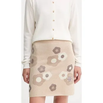 Dámská sukně Vlněná sukně Kenzo béžová barva, mini, áčková, FF62JU6003CR 80X, vel. L