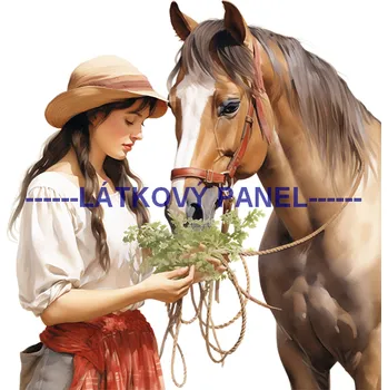 Látkový panel - Kůň - KON - 148 Velikost: 20x20cm, Materiál: Úplet