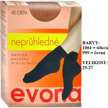 Dámské ponožky ELITE Dámské ponožky EVONA MADLA s mikrovláknem a lycrou Velikost: 25-27 barva 999 - ČERNÁ