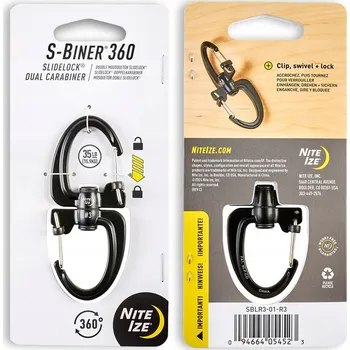Nite Ize - Karabina S-Biner 360 SlideLock Dual Carabiner #3 - Černá