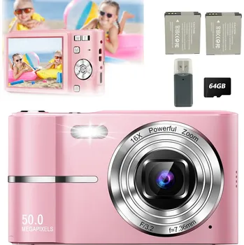 Digitální kompakt DIGITÁLNÍ FOTOAPARÁT HD PŘENOSNÝ 1080P 50MP STABILIZACE OBRAZU S 16X ZOOMEM