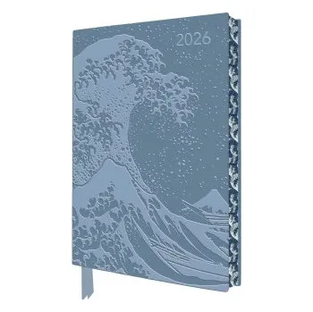 Diář Katsushika Hokusai: The Great Wave 2026 Artisan Art Vegan Leather Diary Planner - Page to View with Notes (Flame Tree Publishing)(Diář)