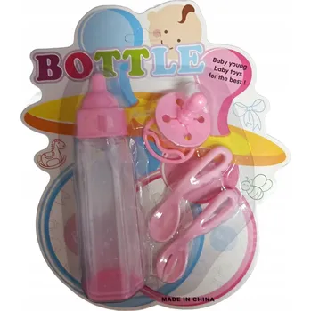 Doplněk pro panenku KOUZELNÁ LAHEV SE ZMIZUJÍCÍM MLÉKEM + DOPLŇKY PRO PANENKY