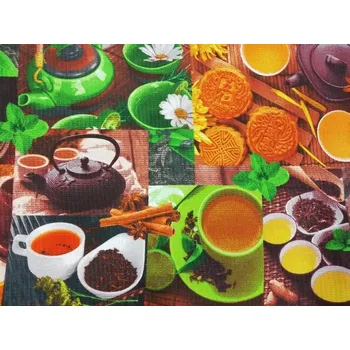 Bavlněná látka vafle šíře 50 cm - čaj (10cm)