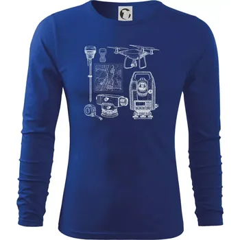 Pánské oblečení Geodet teodolit dron - Triko s dlouhým rukávem FIT-T long sleeve - S ( Královská modrá )