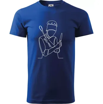 Pánské tričko Kuchař jedním tahem - Triko extra velké (5-8XL) - 7XL ( Královská modrá )