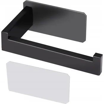 ČERNÝ MATNÝ HLINÍKOVÝ SAMOLEPICÍ DRŽÁK NA TOALETNÍ PAPÍR