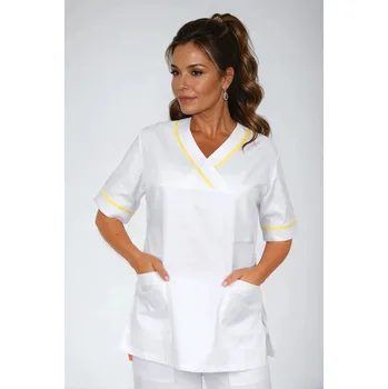 Zdravotnický oděv 2P SERVIS Halena dámská Julia-B Bílá/Žlutá XXL