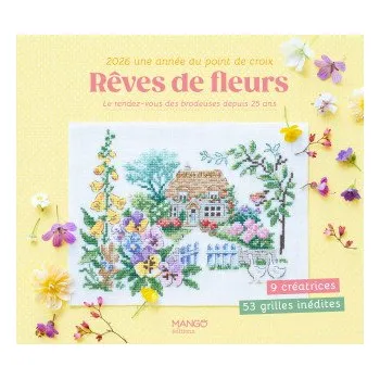 Cizojazyčná kniha Rêves de fleurs - une année au point de croix (Pevná)