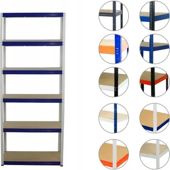 Dílenský regál Kovový regál skladový garážový HELIOS HWN 213x075x35 6x350kg