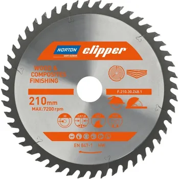 Řezný kotouč NORTON-CLIPPER Kotouče na dřevo 210x2.8mm /1.8x30mm Norton Clipper TCT WOOD FINISHING