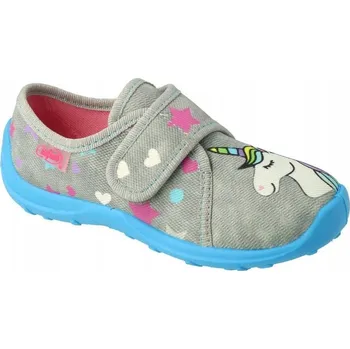 Dívčí bačkory Befado dětské papuče na suchý zip, vícebarevné, velikost 28