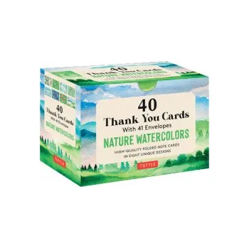 Desková hra Nature Watercolors, 40 Thank You Cards with Envelopes (Hra)