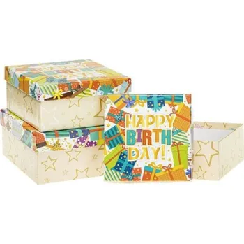 Sada dárkových krabiček 3 ks happy birthday