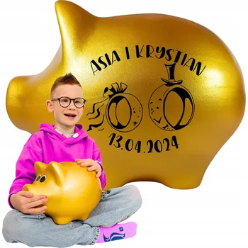 Obraz Zlaté prasátko pokladnička GIGANT + VÁŠ NÁPIS (SK2Z)