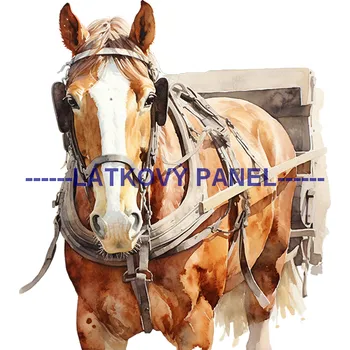 Látkový panel - Kůň - KON - 151 Velikost: 20x20cm, Materiál: Kočárkovina