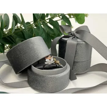 Dárková krabička Sametová krabička na šperky s mašlí