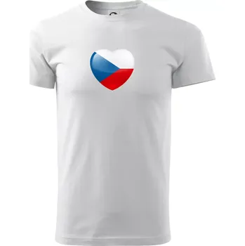 České srdce - vlajka - Triko extra velké (5-8XL) - 7XL ( Bílá )