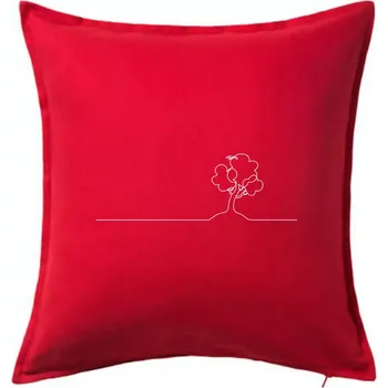 Polštář Strom s ptáčkem linka - Polštář 50x50 - 50x50 - Pouze potah ( Červená )