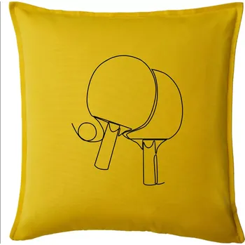 Polštář Pálky na stolní tenis jedním tahem - Polštář 50x50 - 50x50 - Pouze potah ( Žlutá )