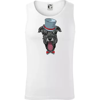 Knírač v klobouku - Tílko pánské Core - XL ( Bílá )