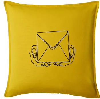 Polštář Obálka pošták jedním tahem - Polštář 50x50 - 50x50 - Pouze potah ( Žlutá )