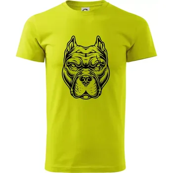 Pánské tričko Americký stafordširský teriér hlava - Klasické pánské triko vyšší gramáže - M ( Limetková )