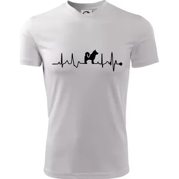 Chlapecké tričko Shiba-Inu EKG - Dětské triko sportovní (dresovina) - 158 cm/12 let ( Bílá )