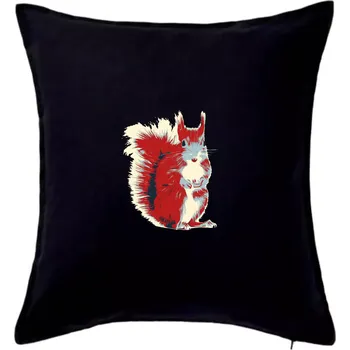 Polštář Veverka vintage - Polštář 50x50 - 50x50 - Pouze potah ( Černá )