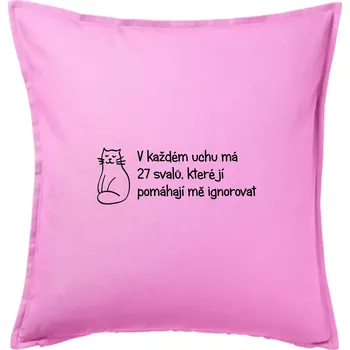 Polštář Kočka - 27 svalů - Polštář 50x50 - 50x50 - Pouze potah ( Růžová )
