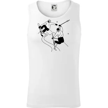Lyžovaní - kresleny obrázek - Tílko pánské Core - 2XL ( Bílá )