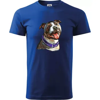 Americký stafordširský teriér kreslený - Triko extra velké (5-8XL) - 8XL ( Královská modrá )