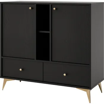 Komoda TOKYO 1 c | komoda 825 | 100,2 cm | černá grafit/zlatá