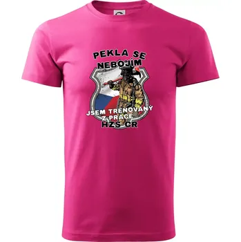 Pánská móda Pekla se nebojím HZS ČR - Klasické pánské triko vyšší gramáže - L ( Purpurová )