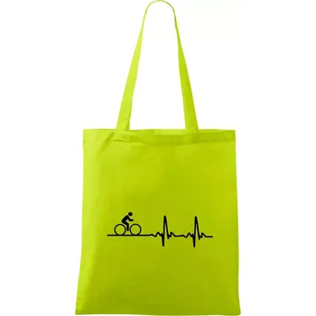 Nákupní taška Cyklo ekg - kolo - Taška bavlněná - 42 x 38 cm ( Limetková )