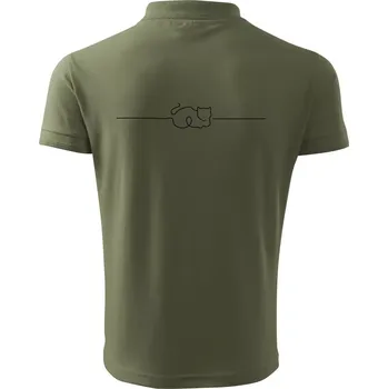 Pánská košile Kočka linka kreslená - Polokošile pánská Pique Polo 203 - S ( Khaki )