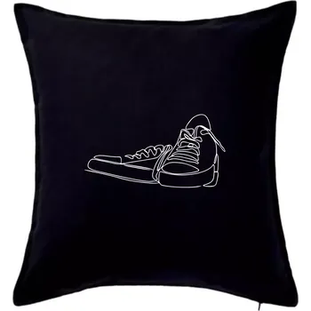 Polštář Boty jedním tahem - Polštář 50x50 - 50x50 - Pouze potah ( Černá )