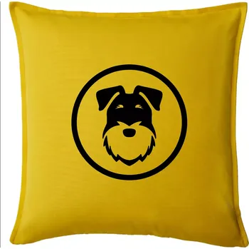 Polštář Knírač v kolečku velký - Polštář 50x50 - 50x50 - Pouze potah ( Žlutá )