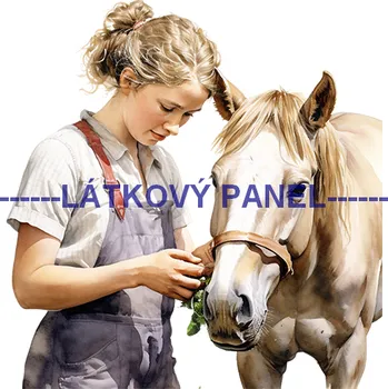 Látkový panel - Kůň - KON - 147 Velikost: 20x20cm, Materiál: Teplákovina nepočesaná