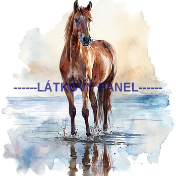 Látkový panel - Kůň - KON - 131 Velikost: 35x35cm, Materiál: Teplákovina nepočesaná