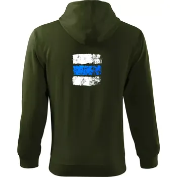 Pánská mikina Turistická značka - modrá - Mikina s kapucí na zip trendy zipper - M ( Military )